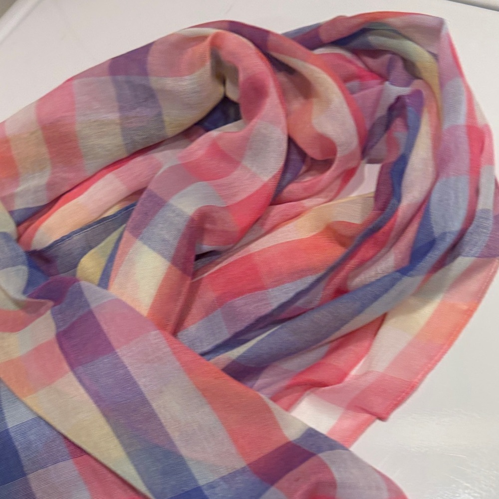 Talbots Lightweight Multicolor Plaid Scarf